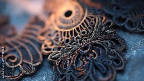 Ornate metallic lace detailing