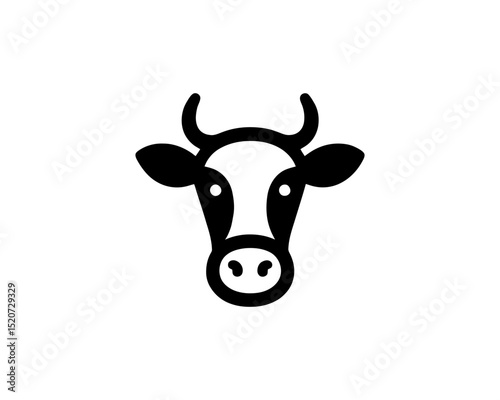 Cow face silhouette logo in modern style