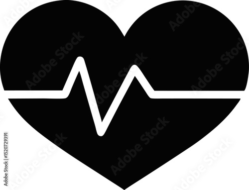 Heart Monitor Silhouette Vector Illustration 