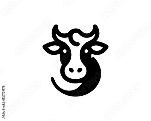 Bold cow vector design for brand identity