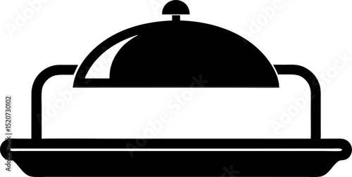 Hospital Cafeteria Tray Silhouette Vector Illustration