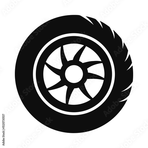 Silhouette of a car tire 