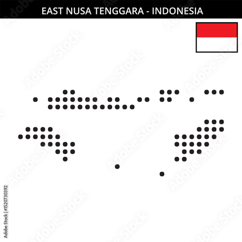 Big dots map of east-nusa-tenggara in Indonesia