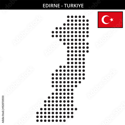 Big dots map of edirne in Turkiye