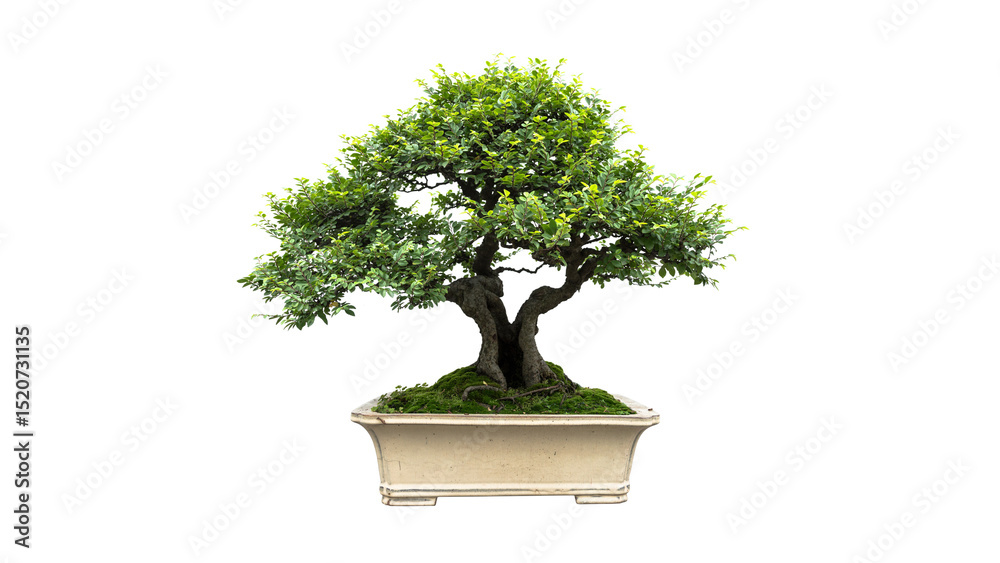 Fototapeta premium a bonsai tree with white background. 