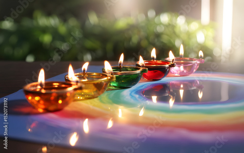 multicolored festive candles