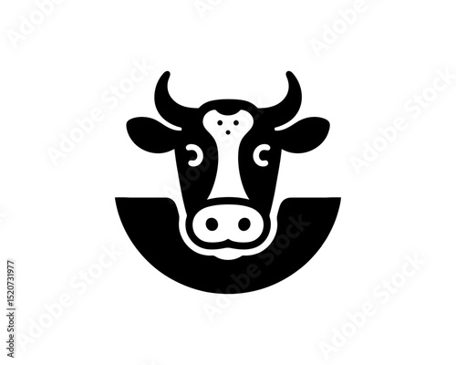 Wallpaper Mural Simple cow head icon in black silhouette Torontodigital.ca