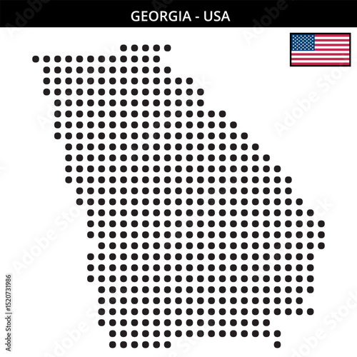 Big dots map of georgia in the USA