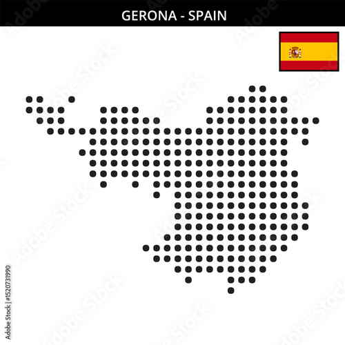 Big dots map of gerona in Spain
