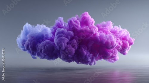 Vivid Purple and Pink Cloud Over Calm Water