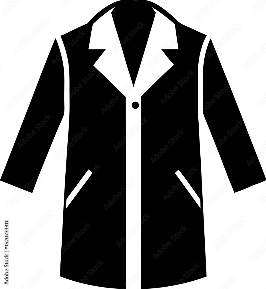 Naklejka premium Lab Coat Silhouette Vector Illustration 