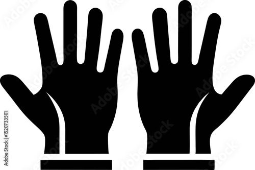 Lab Gloves Silhouette Vector Illustration 