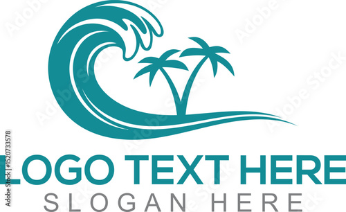  travel agency logo for hotel resort summer beach vacation