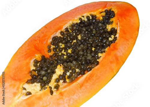 Papaya fruit isolated on white background