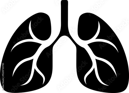 Lungs Silhouette Vector Illustration 