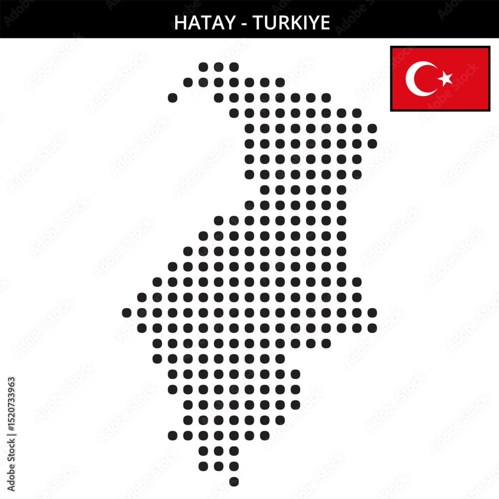 Fototapeta premium Big dots map of hatay in Turkiye