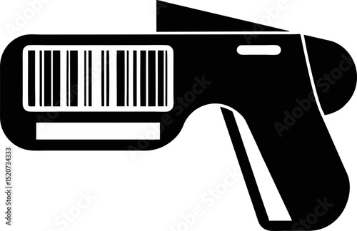 Medical Barcode Scanner Silhouette Vector Illustration