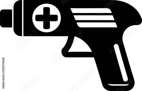 Medical Barcode Scanner Silhouette Vector Illustration