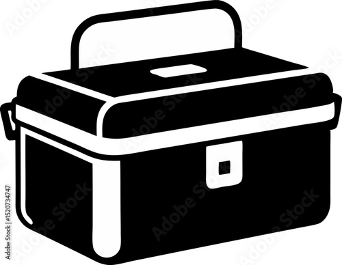 Medical Cooler Box Silhouette Vector Illustration