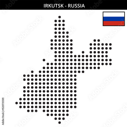 Big dots map of Irkutsk in Russia