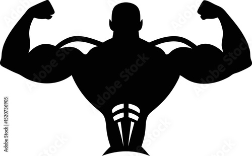 Muscle Diagram Silhouette Vector Illustration 