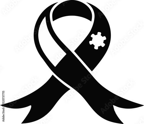 Neurodiversity Ribbon Silhouette Vector Illustration