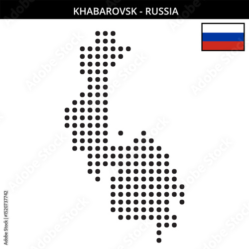 Big dots map of Khabarovsk in Russia