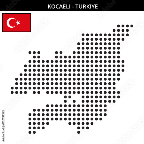 Big dots map of kocaeli in Turkiye