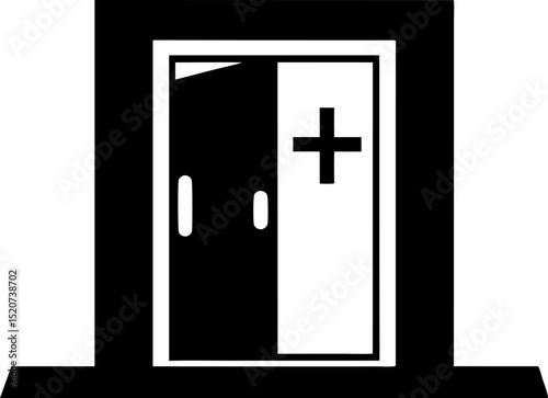 Operating Room Door Silhouette Vector Illustration