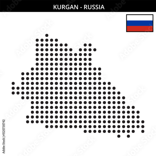 Big dots map of Kurgan in Russia