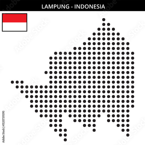 Wallpaper Mural Big dots map of lampung in Indonesia Torontodigital.ca