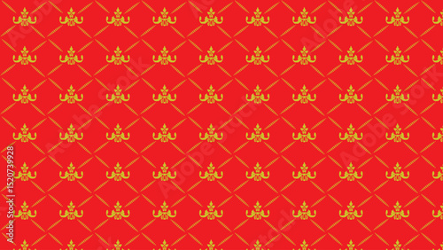 Seamless Ornamental Lattice Pattern with Decorative Royal Motifs