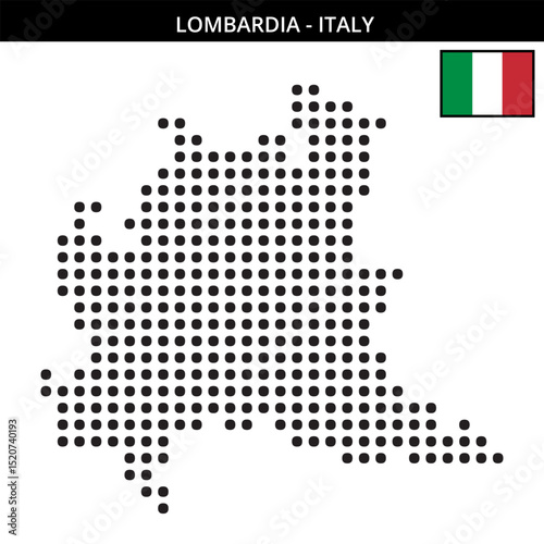 Big dots map of lombardia in Italy