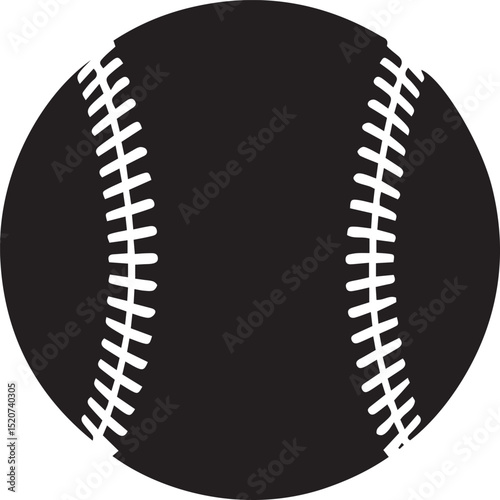Baseball Vector Icon Isolated on White Background. Classic Sport Equipment Design Element for Bat-and-Ball Games, Leagues, and Athletic Themes. Perfect for Logos, Web Graphics, and Print Media.