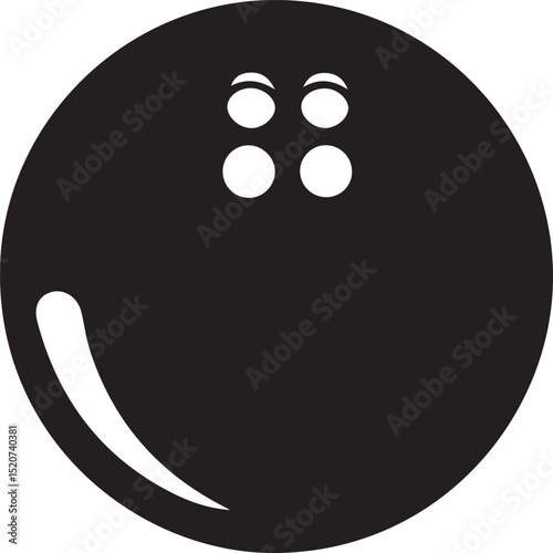Bowling Ball Vector Icon Isolated on White Background. Classic Sport Equipment Design Element for Bowling Games, Leisure, and Athletic Themes. Perfect for Logos, Web Graphics, and Print Media.