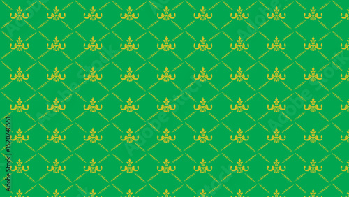 Seamless Ornamental Lattice Pattern with Decorative Royal Motifs