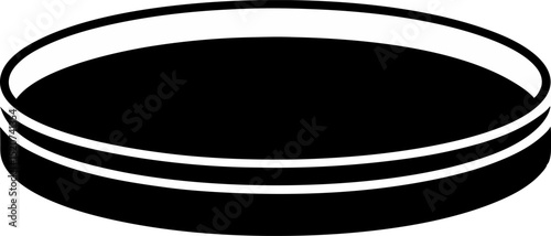 Petri Dish Silhouette Vector Illustration 