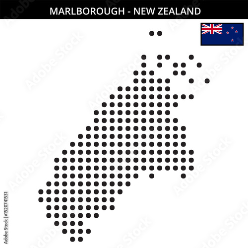 Big dots map of marlborough in New Zealand