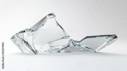 Wallpaper Mural Abstract glass sculpture showcasing sharp edges and angles with light reflections in a minimalist setting Torontodigital.ca