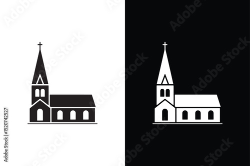 Church icon vector on White Background ,Vector Art Illustration on white background.