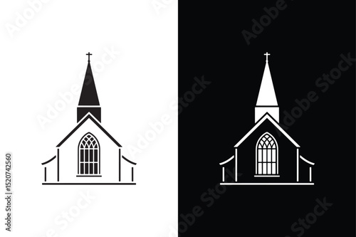 Church icon vector on White Background ,Vector Art Illustration on white background.