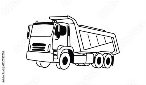 Yellow heavy dump truck toy isolated vector illustration