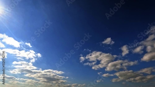 beautiful timelapse video of fluffy clouds - natural backdrop