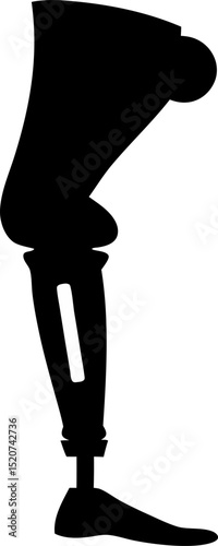 Prosthetic Leg Silhouette Vector Illustration 