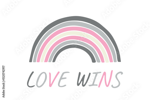 Colorful rainbow shape Demigirl pride flag Happy pride day LGBTQIA community Pride Month Vector hand drawn doodle for posters, stickers, logo, cards