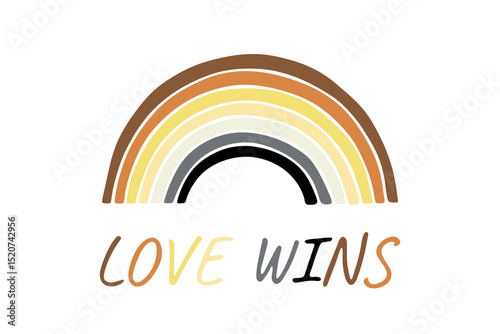Colorful rainbow shape Bear brotherhood pride flag Happy pride day LGBTQIA community Pride Month Vector hand drawn doodle for posters, stickers, logo, cards