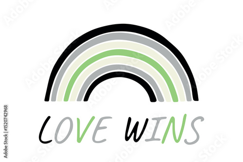 Colorful rainbow shape Agender pride flag Happy pride day LGBTQIA community Pride Month Vector hand drawn doodle for posters, stickers, logo, cards