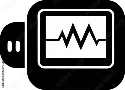 Pulse Oximeter Silhouette Vector Illustration 