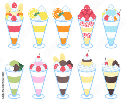 パフェのイラストセット2