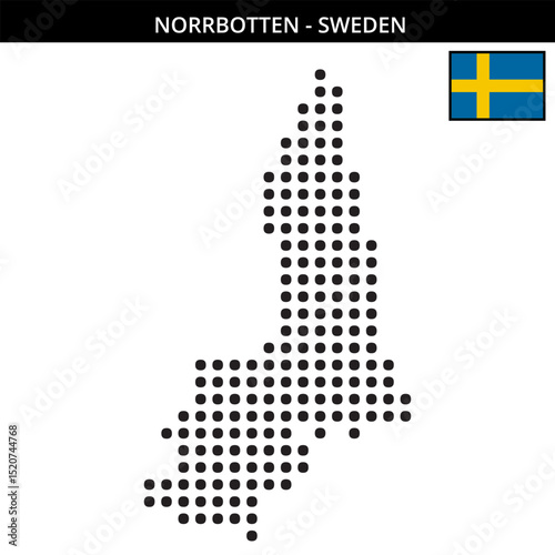 Big dots map of norrbotten in Sweden